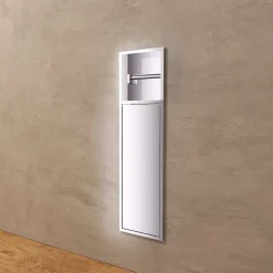 Niche de WC 17 x 60 cm - Rangement Mural Encastrable en finition Niquel Brossé - EGEAN