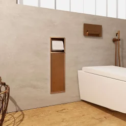 Niche de WC 17 x 60 cm - Rangement Mural Encastrable en finition Or Brossé - EGEAN