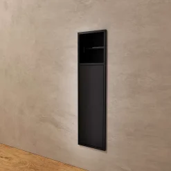 Niche de WC 17 x 60 cm - Rangement Mural Encastrable en finition Noir Métal - EGEAN