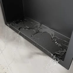Niche inox SIRHONA 600x300x100mm - Encastrée + Bac à douche + Verticale / Horizontale + Noir mat