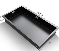 Niche inox SIRHONA 600x300x100mm - Encastrée + Bac à douche + Verticale / Horizontale + Noir mat