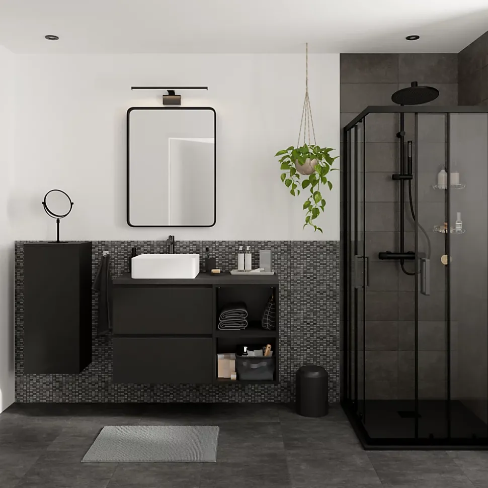Niche l.40 x H.30 x P.45 cm noir mat Kentia