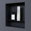 Niche murale de douche avec rebords, étagère encastrable douche acier inox avec compartiment - 30x30x10cm - NT303010X Noir