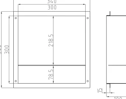 Niche murale de douche avec rebords, étagère encastrable douche acier inox avec compartiment - 30x30x10cm - NT303010X Noir