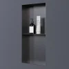 Niche murale de douche sans rebords, étagère encastrable douche acier inox - 60x30x10cm - NT306010X Gun métal