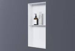 Niche murale de douche sans rebords, étagère encastrable douche acier inox - 60x30x10cm - NT306010X Blanc