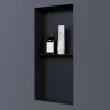 Niche murale de douche sans rebords, étagère encastrable douche acier inox - 60x30x10cm - NT306010X Noir