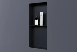 Niche murale de douche sans rebords, étagère encastrable douche acier inox - 60x30x10cm - NT306010X Noir