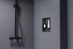 Niche murale de douche, étagère encastrable douche acier inox avec compartiment - 30x30x10cm - NT303010X Gun métal