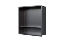 Niche murale de douche, étagère encastrable douche acier inox avec compartiment - 30x30x10cm - NT303010X Gun métal