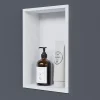 Niche murale de douche, étagère encastrable douche acier inox - 30x20x10cm - NT203010X Blanc