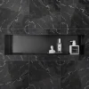 Niche murale de douche, étagère encastrable douche acier inox sans cadre - 15x60x10cm - BS156010 Blanc