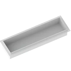 Niche murale de douche, étagère encastrable douche acier inox sans cadre - 15x60x10cm - BS156010 Blanc
