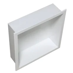 Niche murale de douche, étagère encastrable douche acier inox - 30x30x10cm - BS303010 Blanc