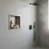 Niche murale de douche, étagère encastrable douche acier Inox Brossé - 30x30cm
