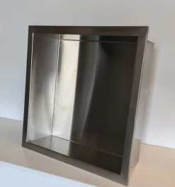 Niche murale de douche, étagère encastrable douche acier Inox Brossé - 30x30cm