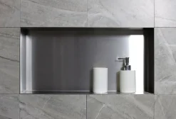 Niche murale de douche, étagère encastrable douche acier inox, sans rebord - 60x30x10cm - BS603010 Acier brossé