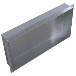 Niche murale de douche, étagère encastrable douche acier inox, sans rebord - 60x30x10cm - BS603010 Acier brossé