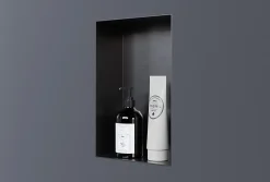 Niche murale de douche, étagère encastrable douche acier inox sans cadre - 30x20x10cm - NT203010X Gun métal