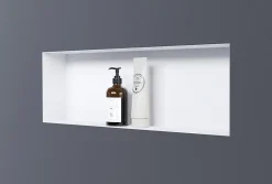 Niche murale de douche, étagère encastrable douche acier inox sans cadre - 20x60x10cm - NT206010X Blanc