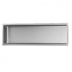 Niche murale de douche, étagère encastrable douche acier Inox Brossé - 30x90cm