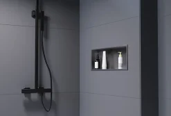 Niche murale de douche, étagère encastrable douche acier inox - 20x60x10cm - NT206010X Gun métal