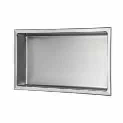 Niche murale de douche, étagère encastrable douche acier Inox Brossé - 30x60cm