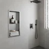Niche murale de douche, étagère encastrable douche acier Inox Brossé - 60x30cm