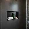 Niche murale de douche, étagère encastrable douche acier Noir Mat - 30x60cm
