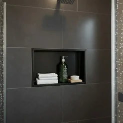 Niche murale de douche, étagère encastrable douche acier Noir Mat - 30x60cm