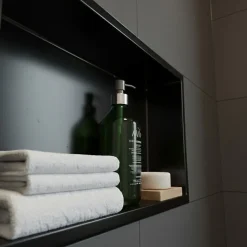 Niche murale de douche, étagère encastrable douche acier Noir Mat - 30x60cm