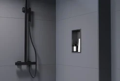 Niche murale de douche, étagère encastrable douche acier inox - 30x20x10cm - NT203010X Gun métal