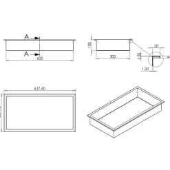 Niche murale de douche, étagère encastrable douche acier inox - 60x30x10cm - BS603010 Noir