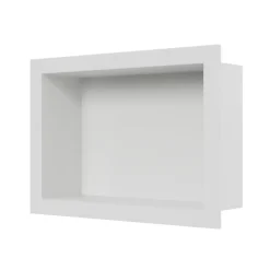 Niche murale douche acier inoxydable, étagère rangement douche salle de bain encastrable BS203010 - 20x30x10cm - Blanc