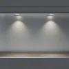 Niche murale douche acier inox + 2 Spots LED, étagère douche encastrable - 20x60x10cm (HxLxP) - Acier brossé, 2x Spot Blanc mat