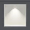 Niche murale douche acier inox + Spot LED, étagère douche encastrable - 30x30x10cm (HxLxP) - Blanc, 1x Spot Chrome