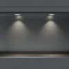 Niche murale douche acier inox + 2 Spots LED, étagère douche encastrable - 30x60x10cm (HxLxP) - Gun métal, 2x Spot Blanc mat