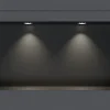 Niche murale douche acier inox + 2 Spots LED, étagère douche encastrable NT306010X - 30x60x10cm (HxLxP) - Noir, 2x Spot Chrome