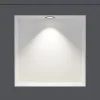 Niche murale douche acier inox + Spot LED, étagère douche encastrable NT303010X - 30x30x10cm (HxLxP) - Blanc, 1x Spot noir mat