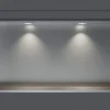 Niche murale douche acier inox + 2 Spots LED, étagère douche encastrable - 30x60x10cm (HxLxP) - Acier brossé, 2x Spot Chrome