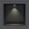 Niche murale douche acier inox + Spot LED, étagère douche encastrable - 20x30x10cm (HxLxP) - Noir, 1x Spot Chrome