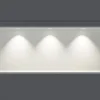 Niche murale douche acier inox + 3 Spots LED, étagère douche encastrable - 30x90x10cm (HxLxP) - Blanc, 3x Spot Cadre Blanc mat