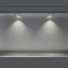 Niche murale douche acier inox + 2 Spots LED, étagère douche encastrable - 30x60x10cm (HxLxP) - Acier brossé, 2x Spot noir mat