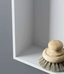 Niche Murale Douche Blanche Fonte minérale étagère Rangement Douche Salle de Bain encastrable BA2513, H.25xP.13xL.90cm, Blanc mat
