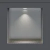 Niche murale douche étanche acier inox avec Spot LED, étagère douche encastrable, 20x30x10cm (HxLxP), Acier brossé, 1x Spot Blanc