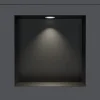 Niche murale douche étanche en acier inox avec Spot LED, étagère douche encastrable - 20x30x10cm (HxLxP) - Noir, 1x Spot Blanc mat