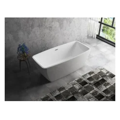 OCEANIC Baignoire ilot Stella - L.160 x I.75 x H.60 cm - En acrylique - Bonde a clapet - Blanc