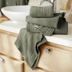 OUREA - Serviette de Toilette 50x90cm Gaze de Coton Romarin