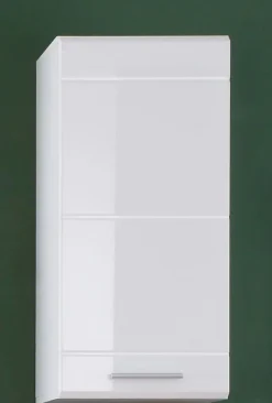Ozem - Meuble haut salle de bain en mélaminé blanc L/H/P 37 / 77 / 23 cm