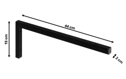 Pack 3 supports équerres pour plan de toilette T-BATH - noir mat